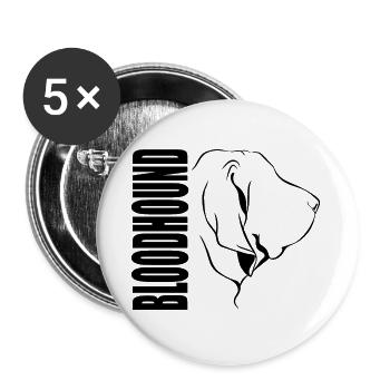 BLOODHOUND Profil Hunde Hund Wilsigns - Buttons groß 56 mm (5er Pack) - Weiß - Vorne