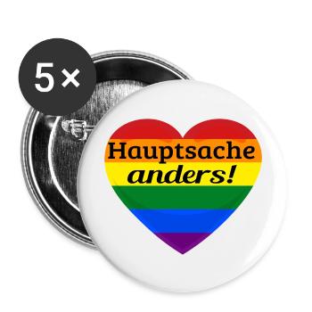THE MAIN THING IS DIFFERENT! - Buttons large 2.2''/56 mm (5-pack) - white - Front
