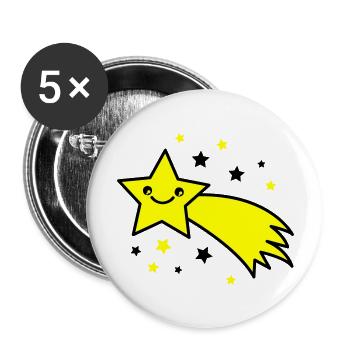 Sternschnuppe - Buttons groß 56 mm (5er Pack) - Weiß - Vorne