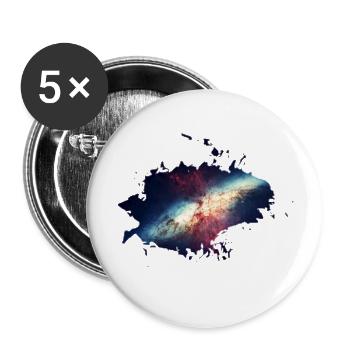 Galaxy Stars Planet Splash Space Illustration - Buttons large 2.2''/56 mm (5-pack) - white - Front