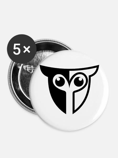 owl eule - Buttons groß 56 mm (5er Pack) - Weiß