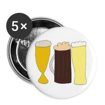 Beers - Buttons large 2.2''/56 mm (5-pack) - white - Front