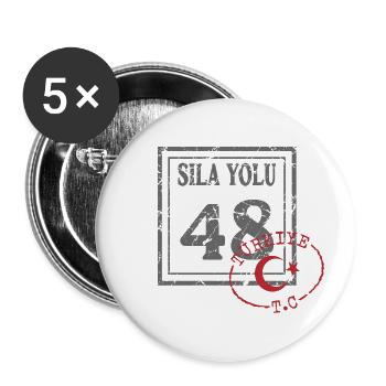 Muğla - Lot de 5 grands badges (56 mm) - blanc - Devant