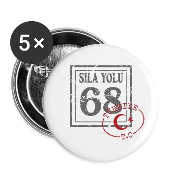 Aksary - Lot de 5 grands badges (56 mm) - blanc - Devant