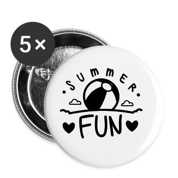 SUMMER FUN WATER POLO FUN PLAY HOLIDAY MOTIFS - Buttons large 2.2''/56 mm (5-pack) - white - Front