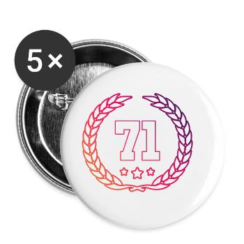 71 Couronne numérique - Lot de 5 grands badges (56 mm) - blanc - Devant