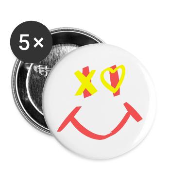 smile - Buttons groß 56 mm (5er Pack) - Weiß - Vorne