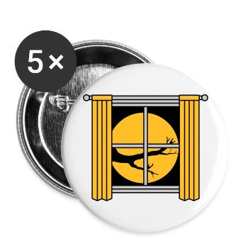 Moon Night Tree Window - Buttons large 2.2''/56 mm (5-pack) - white - Front