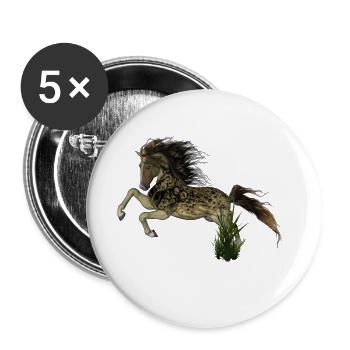 Impressive fantasy horse with skulls. - Buttons large 2.2''/56 mm (5-pack) - white - Front