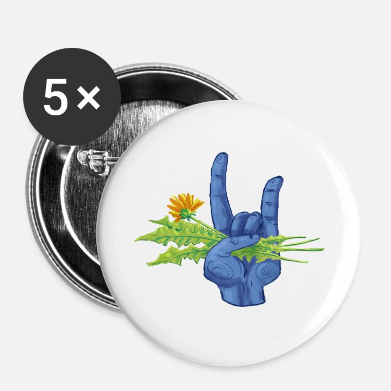 Weeds are metal - Buttons large 2.2''/56 mm (5-pack) - white