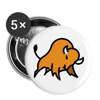 Bison logo - Buttons groß 56 mm (5er Pack) - Weiß - Vorne