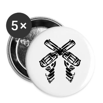 Abstract Geometry Spiral Design - Buttons large 2.2''/56 mm (5-pack) - white - Front
