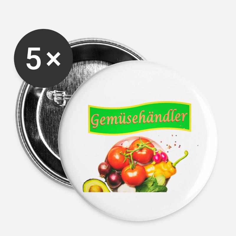 Greengrocer - Buttons large 2.2''/56 mm (5-pack) - white