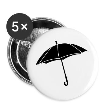 Regenschirm - Buttons groß 56 mm (5er Pack) - Weiß - Vorne