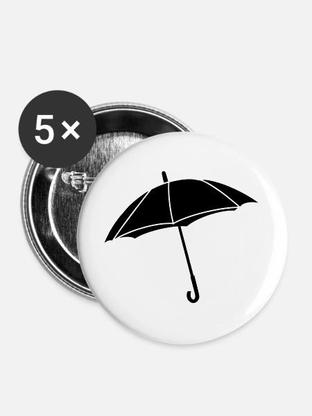 Regenschirm - Buttons groß 56 mm (5er Pack) - Weiß