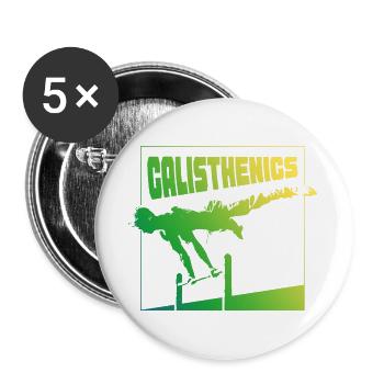 Calisthenics Gradient Pose Square Design - Buttons groß 56 mm (5er Pack) - Weiß - Vorne
