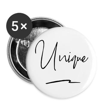 Unique - Einzigartig - Buttons large 2.2''/56 mm (5-pack) - white - Front