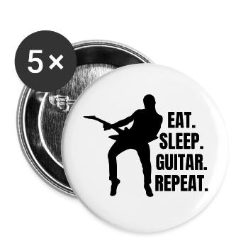 Gitarrist Musik Musiker Gitarristin Band Gitarre - Buttons groß 56 mm (5er Pack) - Weiß - Vorne