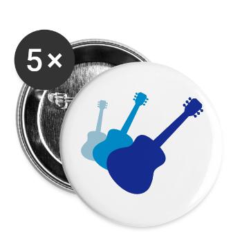 3 guitars guitar guitar play - Buttons large 2.2''/56 mm (5-pack) - white - Front