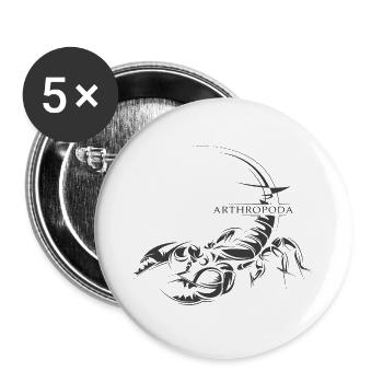 Scorpio Illustration Icon Graphic Animals SKizze - Buttons large 2.2''/56 mm (5-pack) - white - Front
