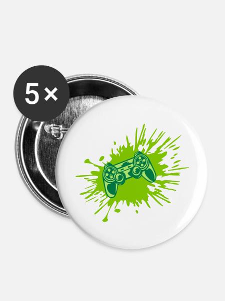 Farbklecks Konsole Retro Controller - Buttons groß 56 mm (5er Pack) - Weiß