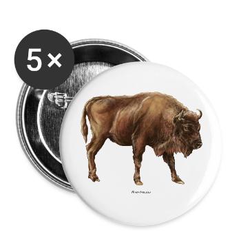 Wisent - Buttons groß 56 mm (5er Pack) - Weiß - Vorne