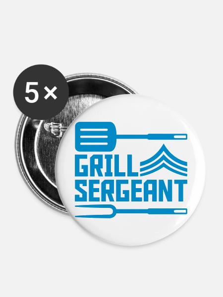 Grill Sergeant Pfannenwender Grillgabel - Buttons groß 56 mm (5er Pack) - Weiß