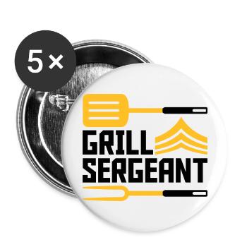 Grill Master Grill Sergent BBQ - Lot de 5 grands badges (56 mm) - blanc - Devant