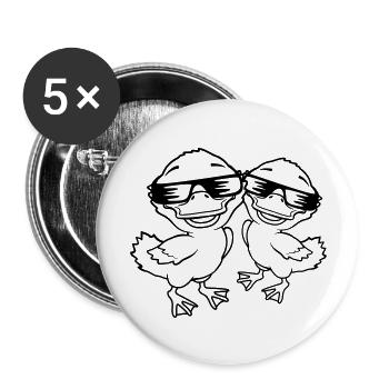 Team 2 cool ducklings - Buttons large 2.2''/56 mm (5-pack) - white - Front