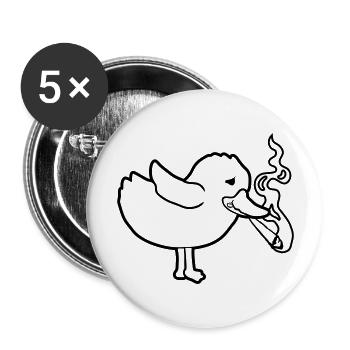 Weed Joint Smoking Chick - Buttons large 2.2''/56 mm (5-pack) - white - Front
