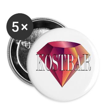 Kostbarer Diamant! - Buttons groß 56 mm (5er Pack) - Weiß - Vorne