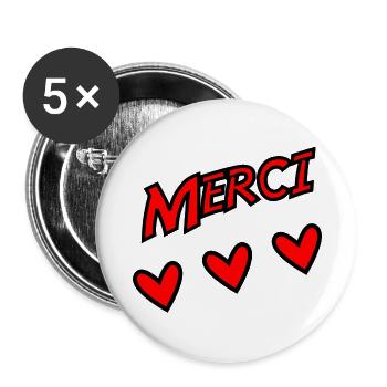 VIELEN DANK. DANKE. VIELEN DANK. JAHRESTAG. GEBURT. - Buttons groß 56 mm (5er Pack) - Weiß - Vorne