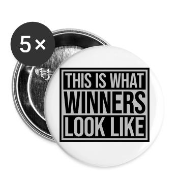À quoi ressemblent les gagnants - Lot de 5 grands badges (56 mm) - blanc - Devant