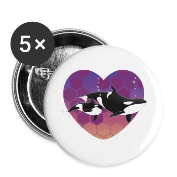 Famille orques - Lot de 5 grands badges (56 mm) - blanc - Devant