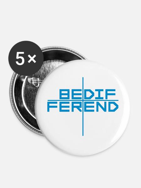 Be different Logo Design - Buttons groß 56 mm (5er Pack) - Weiß