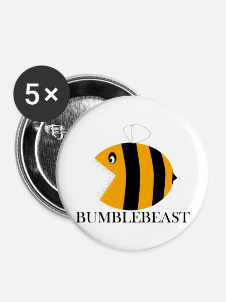 Bumblebeast - Buttons groß 56 mm (5er Pack) - Weiß