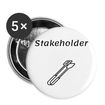 Parties prenantes - Lot de 5 grands badges (56 mm) - blanc - Devant