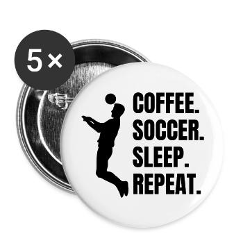 Fußball Fußballtrainer Fußballspieler Fußballer - Buttons groß 56 mm (5er Pack) - Weiß - Vorne