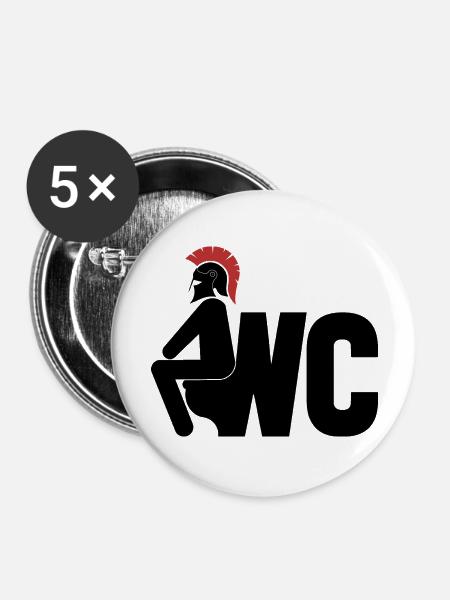Toilette - Buttons groß 56 mm (5er Pack) - Weiß