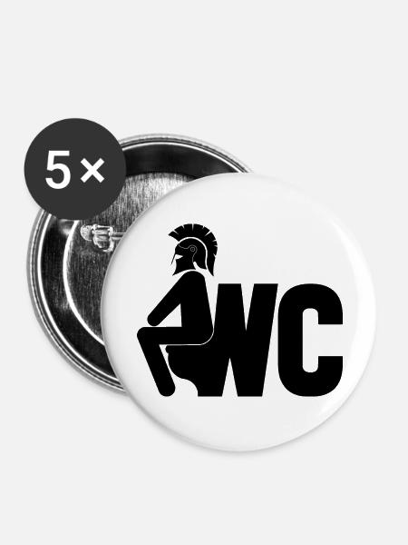 Toilette - Buttons groß 56 mm (5er Pack) - Weiß