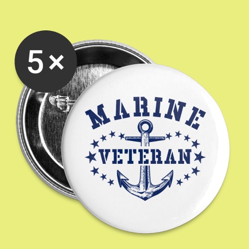 Marine Veteran - Buttons groß 56 mm (5er Pack)