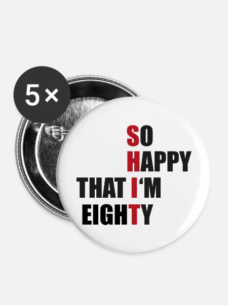 80 - Buttons groß 56 mm (5er Pack) - Weiß
