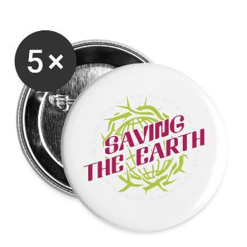 Saving The Earth Dark cool shirts at / ch - Buttons large 2.2''/56 mm (5-pack) - white - Front