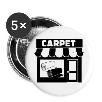 Logo des rouleaux de moquette en magasin - Lot de 5 grands badges (56 mm) - blanc - Devant
