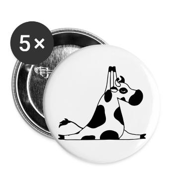 Une vache fait une idée cadeau pour les amateurs de yoga yoga - Lot de 5 grands badges (56 mm) - blanc - Devant