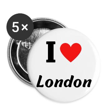I love London - Buttons groß 56 mm (5er Pack) - Weiß - Vorne