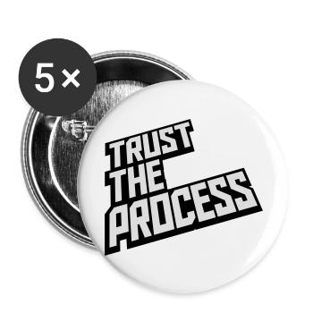 trust the process Quote - Buttons large 2.2''/56 mm (5-pack) - white - Front