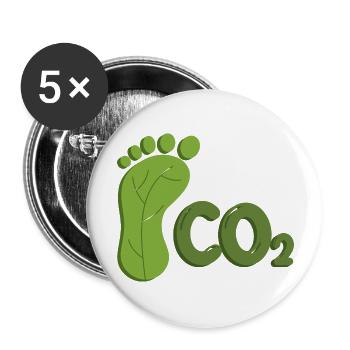 Klimaschutz ökologischer Fußabdruck Naturschutz - Buttons groß 56 mm (5er Pack) - Weiß - Vorne