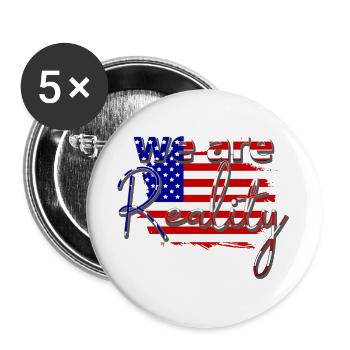 we are reality USA Star Strip American - Buttons large 2.2''/56 mm (5-pack) - white - Front