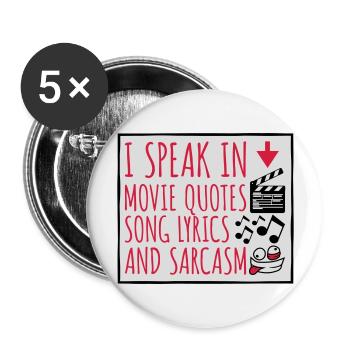 parler des paroles et du sarcasme - Lot de 5 grands badges (56 mm) - blanc - Devant